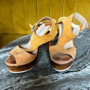 Jimmy Choo Gold-Yellow Suede Heels